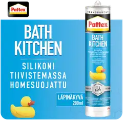 Pattex silikonimassa 280ml patruuna Bath&Kitchen transparent - 3