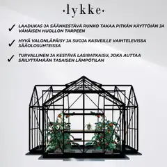 Lykke kasvihuone t-muotoinen musta 12,8 m2 - 3