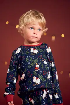 Muumi lasten pyjama Hiihtoretki 593709 - tummansininen - 8