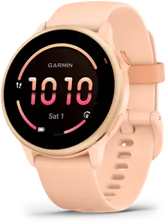 Garmin älykello Vivoactive 6 metallinen vaaleanpunainen aamunkajo ja samanvärinen hihna - 1