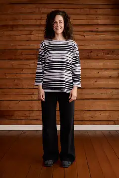 Reino&Aino naisten raitapusero - Grey stripe - 3