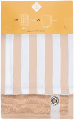 Tex Home keittiöpyyhesetti raita ja frotee 4 kpl beige - 4