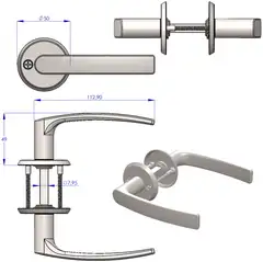 Välioven painikepari SG musta - 2