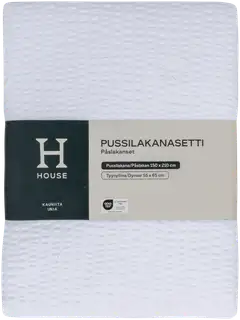 House pussilakanasetti Seersucker 150x210 cm valkoinen - 2