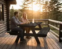 Piknik ryhmä, grafiitin harmaa, 76x170x170cm - 4