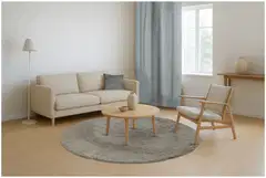 House nukkamatto Puffy pyöreä 130 cm vaaleanharmaa - 4