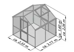 Kreative Gartentechnik kasvihuone Iris II 5,06 m2 antrasiitinharmaa - 2