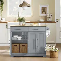 SoBuy keittiövaunu harmaa FKW129-HG - 4