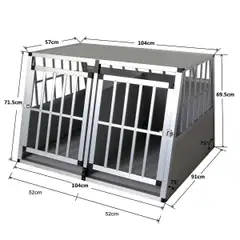 Trekker koiran kuljetushäkki XXL 104x90,5x69,5 cm alumiini - 9