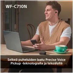 Sony langattomat vastamelunappikuulokkeet WF-C710NW valkoinen - 7