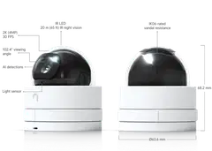 Ubiquiti kompakti 2K PoE -kupukamera IR-yönäöllä UVC-G5-Dome-Ultra - 16