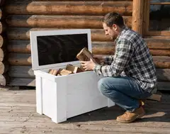 Piha-arkku, valkoinen, 40x45x80cm - 4