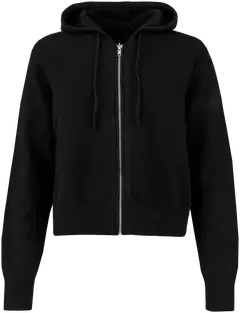 TEX naisten neuletakki hupulla I997019 - BLACK 1 - 1