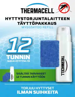 Thermacell-hyttystorjuntalaitteen täyttöpakkaus R-1 12h - 1