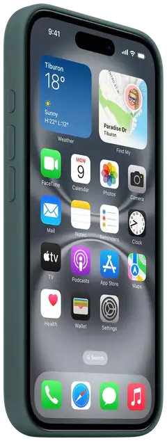 Apple iPhone 16 silikoni suojakuori  - Lake Green - 2