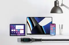 Cellularline Kaapeli LCD näytöllä 2m USB-C - 5