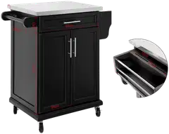 SoBuy keittiösaareke musta FKW110-SCH - 3