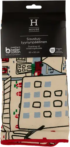 House sisustustyynynpäällinen Winter town 50 x 50 cm - 2