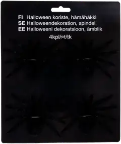 Halloween-koriste Hämähäkki 11 cm 4 kpl musta - 2