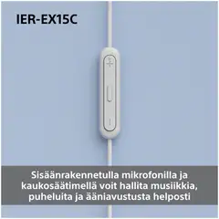 Sony langalliset nappikuulokkeet USB-C liitännällä IER‑EX15CB musta - 6