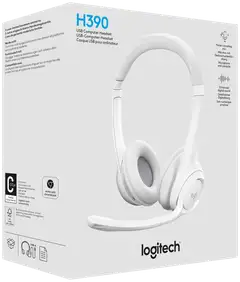 Logitech PC kuuloke H390 USB - valkoinen - 5