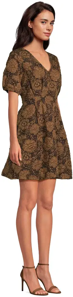 WKLY. naisten lyhyt jaquard-pintainen juhlamekko 218W382673 - Black Copper - 4