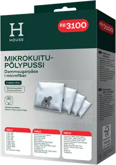 House RB3100 pölypussi 4 kpl + moottorisuodatin - 1