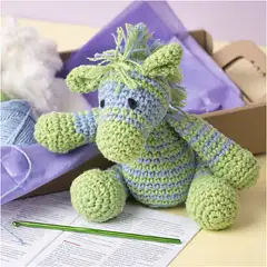 Amigurumi Askartelusetti, Seepra , vaaleansininen, vaaleanvihreä, 1pkk/ 1 pkt - 5