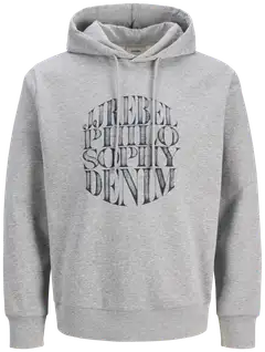 JJ Rebel miesten collegehuppari JRERBBLUE - Light Grey melange - 1