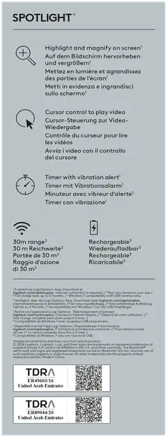 Logitech Spotlight Presentation Remote - harmaa - 4