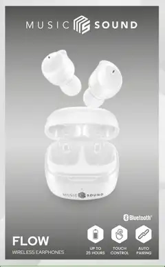 MusicSound Bluetooth nappikuulokkeet Flow valkoinen - 4
