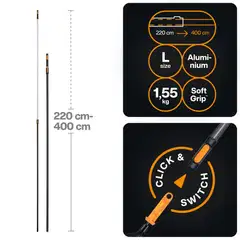 Fiskars OneClick teleskooppivarsi L - 2