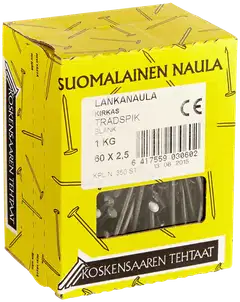 Koskensaaren Tehtaat Lankanaula kirkas 1kg 60x2,5mm - 1