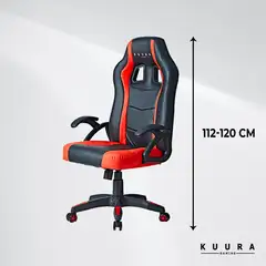 Kuura Gaming pelituoli Gamer musta-punainen - 6