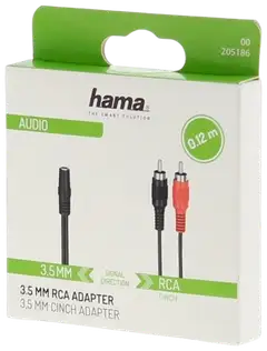 Hama Audiojohto, 2 x RCA uros - 1 x 3,5 mm naaras, 0,1 m - 2