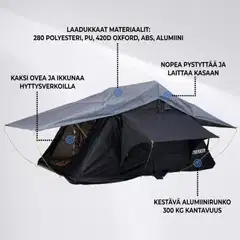 Trekker kattoteltta camper m, musta - 2