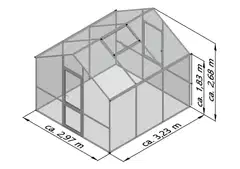 Kreative Gartentechnik kasvihuone Lilie III 9,59 m2 antrasiitinharmaa - 2