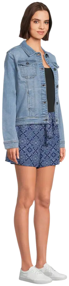 TEX naisten kuviolliset kangasshortsit I283353 - NAVY 2 - 4