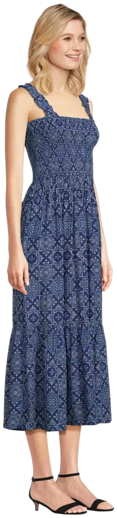 TEX naisten kuviollinen olkainmekko I283354 - NAVY 2 - 4