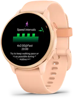 Garmin älykello Vivoactive 6 metallinen vaaleanpunainen aamunkajo ja samanvärinen hihna - 2