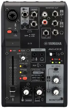 Yamaha livestriimausmikseri AG03mk2B - 2