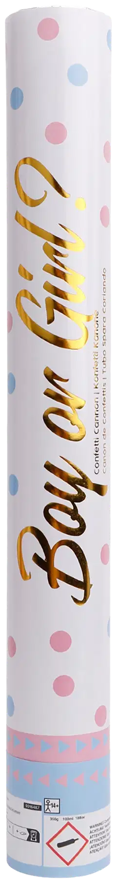 Konfettitykki 40 cm, vaaleanpunainen - 1