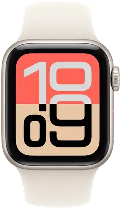 Apple Watch SE 3 GPS 40mm valkoinen alumiinikotelo, valkoinen sport ranneke - S/M - MEH34QN/A - 1