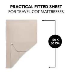 Hauck lakana matkasänkyyn Travel 60x120 cm beige - 10