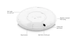 Ubiquiti sisäkäytön WiFi 6 -tukiasema 300+ asiakaslaitteen tuella U6-PRO - 9