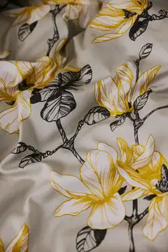 Finlayson satiini pussilakanasetti Magnolia  150X210+50x60  harmaa-keltainen - 5