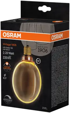 OSRAM LED-sisustuslamppu Vintage 1906 Globe 130mm 4W 220lm 1800K E27 O-filamentti kulta lasi - 2