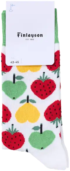Finlayson miesten nilkkasukat Sydänhedelmät - Valkoinen/vihreä - 1