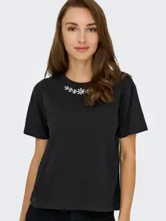 JDY naisten tyylikäs t-paita paljettikoristelulla Jdykira - BLACK - 3