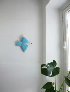 Mum's seinäkoriste Sinilintunen, nokka oikealla - 3